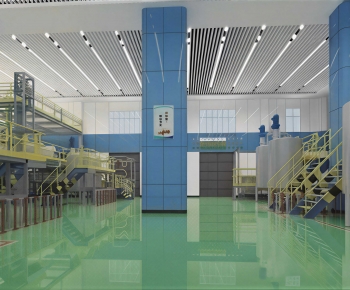 Modern Factory Floor/warehouse-ID:493397958