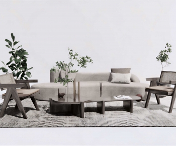 Wabi-sabi Style Sofa Combination-ID:347907077