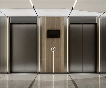 Modern Office Elevator Hall-ID:384631235