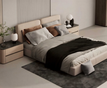 Modern Double Bed-ID:604681973
