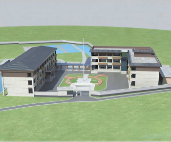Modern School Building-ID:673118112