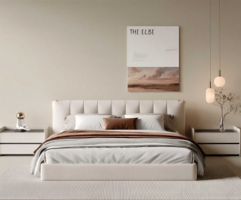 Modern Double Bed-ID:375607972