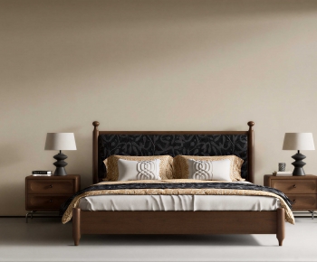 Modern Double Bed-ID:872805126