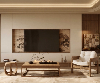 New Chinese Style A Living Room-ID:642838002