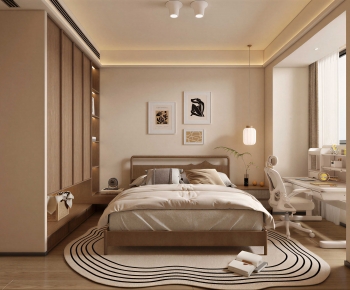 Wabi-sabi Style Bedroom-ID:370341064