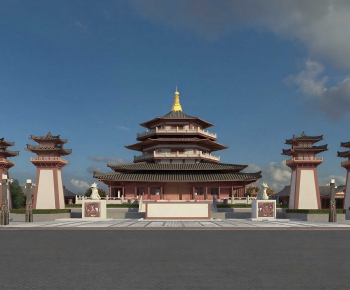 Chinese Style Ancient Architectural Buildings-ID:208220019
