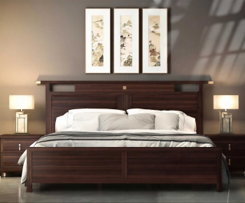 New Chinese Style Double Bed-ID:491662986