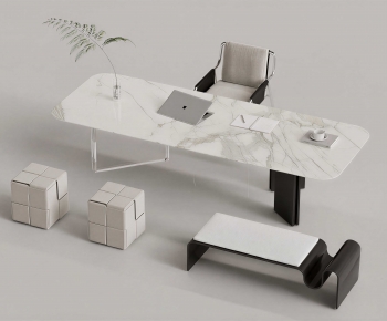 Modern Computer Desk And Chair-ID:133980047