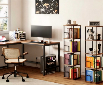 Modern Computer Desk And Chair-ID:928425072