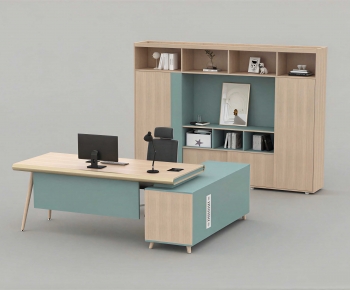 Modern Office Desk And Chair-ID:598179108