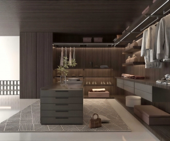 Modern Clothes Storage Area-ID:619257936