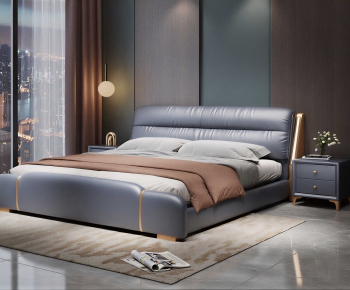 Modern Double Bed-ID:582154995