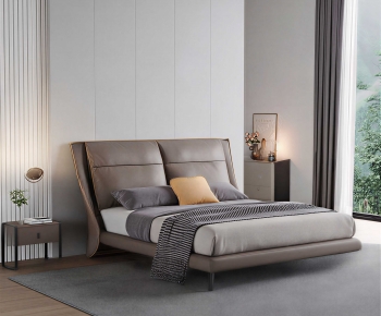 Modern Double Bed-ID:765954979