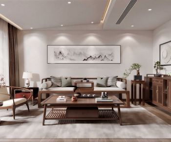 New Chinese Style A Living Room-ID:241465099