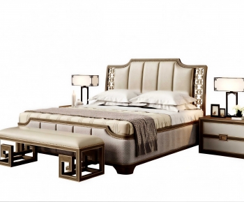 New Chinese Style Double Bed-ID:126327046