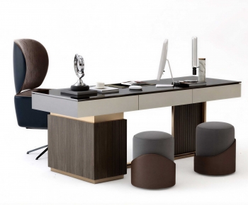 Modern Computer Desk And Chair-ID:986740112