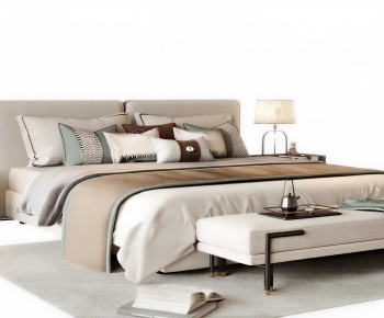 New Chinese Style Double Bed-ID:892380006