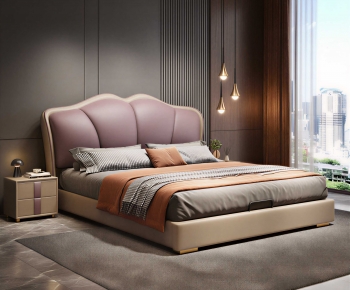 Modern Double Bed-ID:843889954