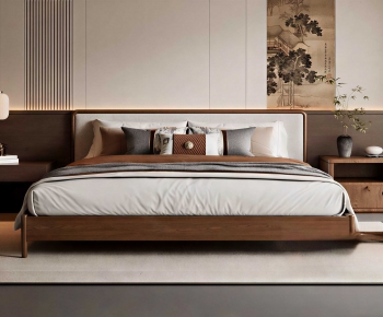 New Chinese Style Double Bed-ID:374355088