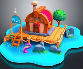 Modern Cartoon House-ID:912990613