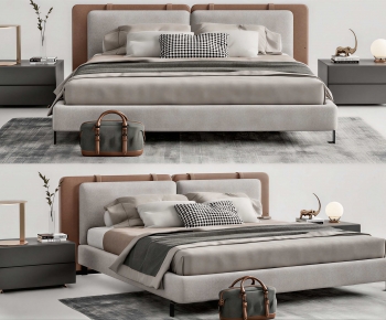 Modern Double Bed-ID:525732995