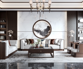 New Chinese Style A Living Room-ID:680723915