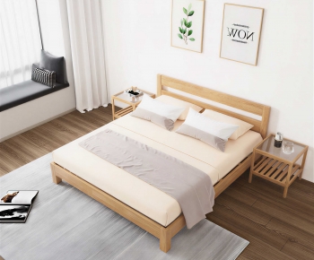 Modern Double Bed-ID:619609435