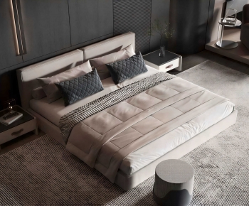 Modern Double Bed-ID:667987111