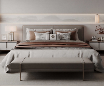 New Chinese Style Double Bed-ID:876882089