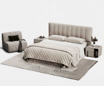 Modern Double Bed-ID:373898038