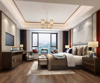 New Chinese Style Bedroom-ID:457739111
