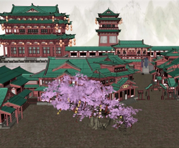 Chinese Style Ancient Architectural Buildings-ID:754688026
