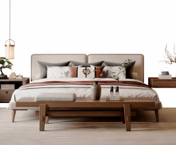 New Chinese Style Double Bed-ID:820933106
