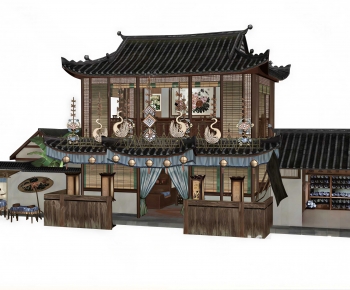 Chinese Style Appearance Of Commercial Building-ID:609419328