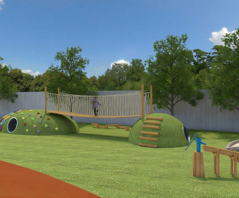 Modern Outdoor Space In Kindergarten-ID:327172998