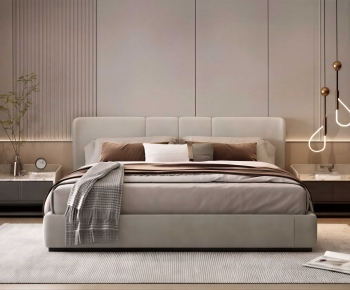 Modern Double Bed-ID:225606929