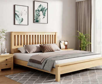 Nordic Style Double Bed-ID:165724043