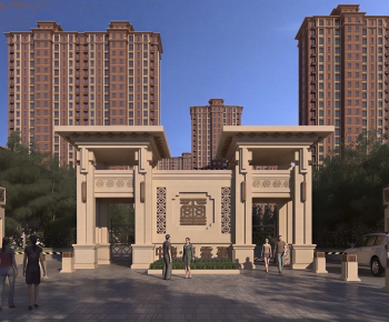 New Chinese Style Facade Element-ID:746040116