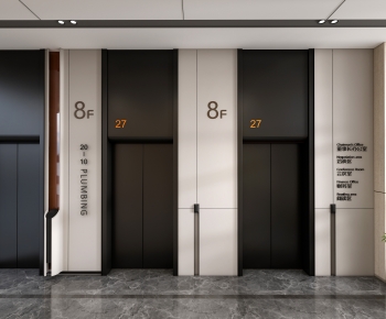 Modern Office Elevator Hall-ID:818962101