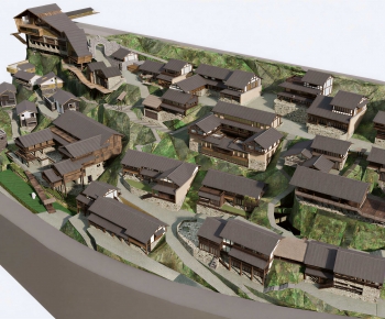 New Chinese Style Architectural Bird's-eye View Planning-ID:551487926