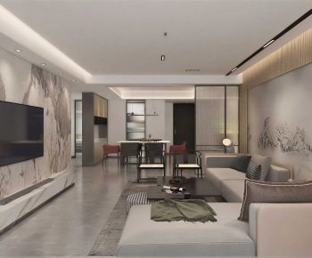 New Chinese Style A Living Room-ID:420124057