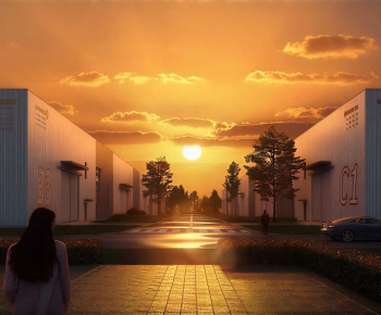 Modern Industrial Building-ID:606916905