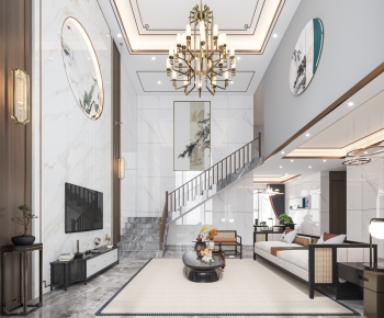 New Chinese Style A Living Room-ID:533844955