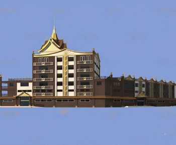 Southeast Asian Style Appearance Of Commercial Building-ID:588139063