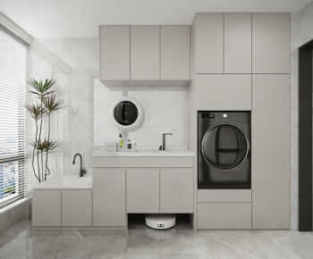 Modern Balcony Laundry Room-ID:908684974