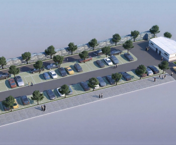 Modern Outdoor Parking Lot-ID:914330969