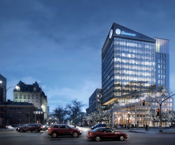 Modern Appearance Of Commercial Building-ID:444529066