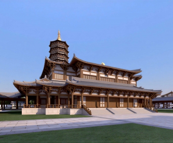 Chinese Style Ancient Architectural Buildings-ID:451688056