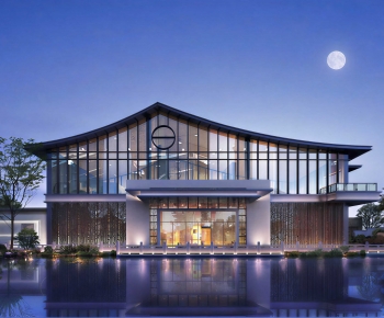 New Chinese Style Appearance Of Commercial Building-ID:406568052