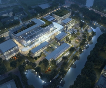 Modern Architectural Bird's-eye View Planning-ID:595601088
